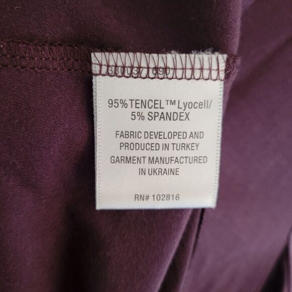 Garnet Hill Purple Tencel Stretch Jersey Knit Scoop Neck Dress Size Medium - Picture 7 of 8